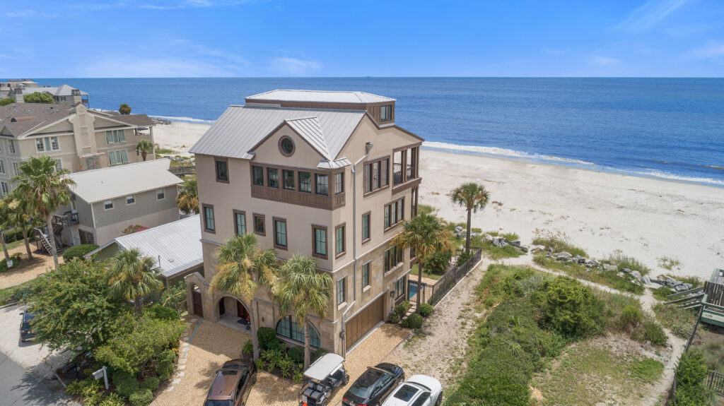 Aerial view of Park Way residence, facing the ocean