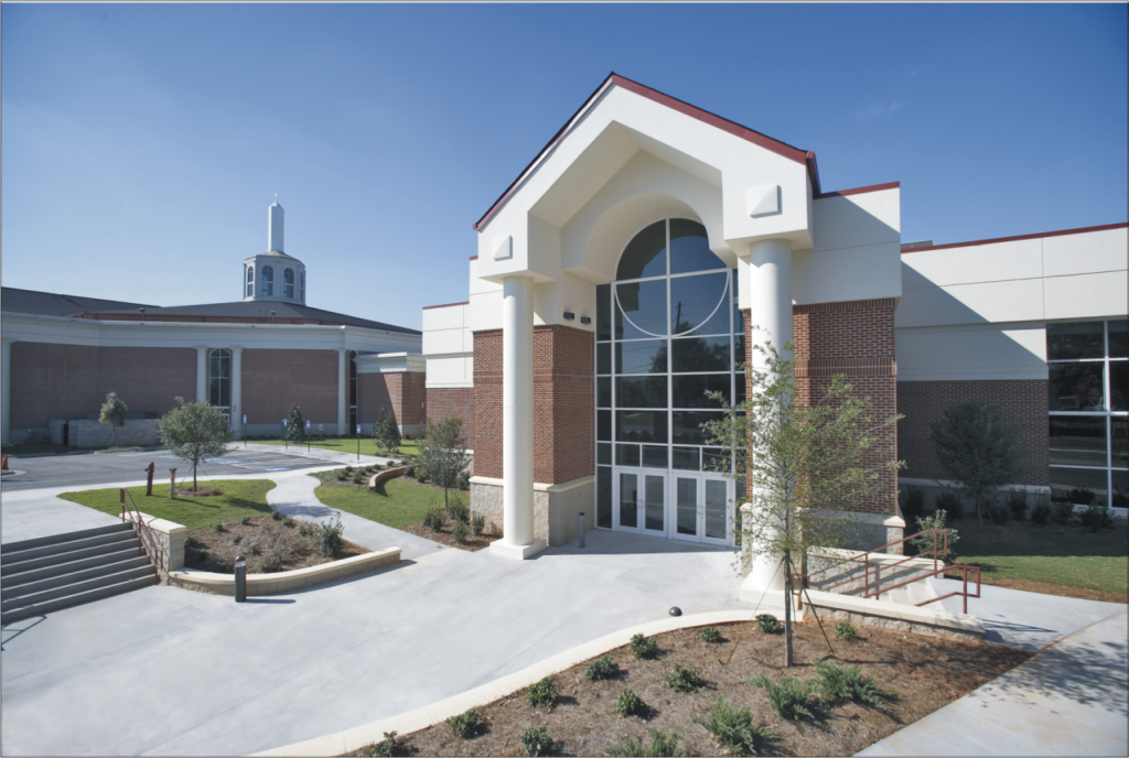 Exterior view of St. Philip AME Church Family Life Center in Atlanta